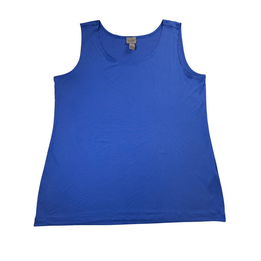 Chicos Easywear Royal Blue Scoop Neck Sleeveless Tank Top Size 2 L 4501814309